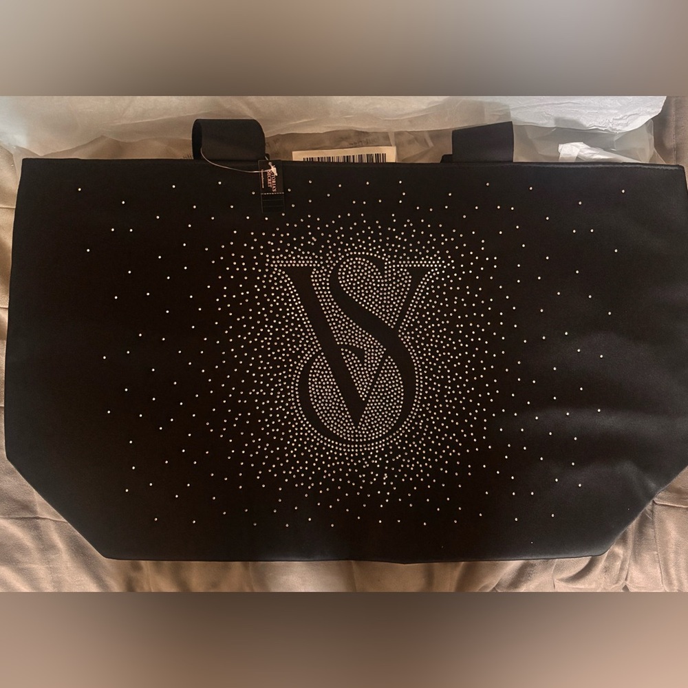 Victoria's Secret Black Tote with Silver Accents